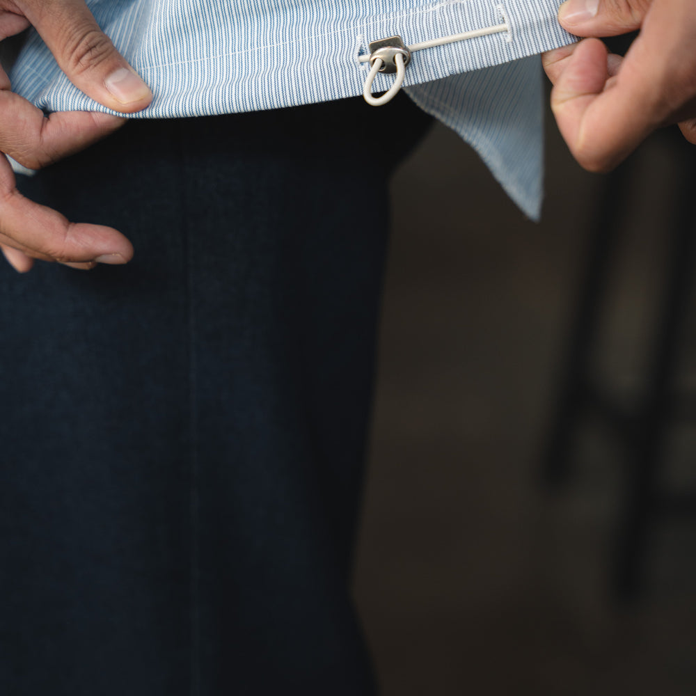 
                  
                    Kiraku Striped Pullover with adjustable chords- Light blue
                  
                